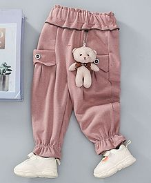 Kookie Kids Full Length Trousers with Attached Teddy - Pink Kookie Kids Full Length Trousers with Attached Teddy - Pink