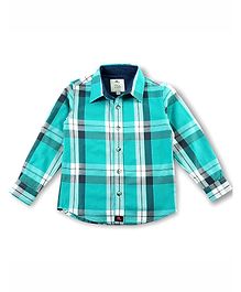 Cherry Crumble By Nitt Hyman Full Sleeves Checkered Shirt - Turquoise & Black Cherry Crumble By Nitt Hyman Full Sleeves Checkered Shirt - Turquoise & Black
