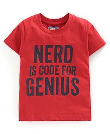 Forever Kids Half Sleeves Quote Print Detailing Tee - Red Forever Kids Half Sleeves Quote Print Detailing Tee - Red