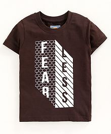 Forever Kids Half Sleeves Fearless Printed Tee - Brown Forever Kids Half Sleeves Fearless Printed Tee - Brown