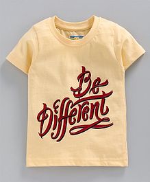 Forever Kids Half Sleeves Be Different Printed Tee - Yellow Forever Kids Half Sleeves Be Different Printed Tee - Yellow