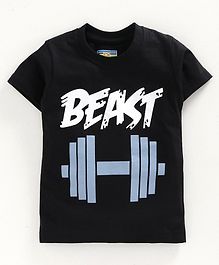 Forever Kids Half Sleeves Beast Printed Tee - Black Forever Kids Half Sleeves Beast Printed Tee - Black