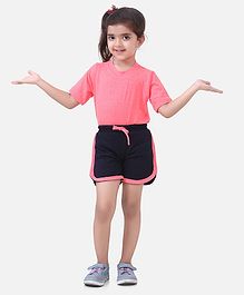 Lilpicks Couture Half Sleeves Solid Tee & Shorts Set - Pink Lilpicks Couture Half Sleeves Solid Tee & Shorts Set - Pink