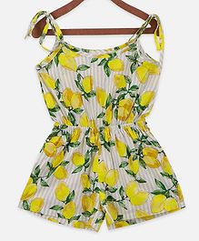 Lilpicks Couture Sleeveless Lemon Printed Jumpsuit - Multicolor Lilpicks Couture Sleeveless Lemon Printed Jumpsuit - Multicolor