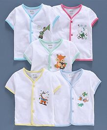 Ohms Half Sleeves Vests Pack of 5 - Multicolor Ohms Half Sleeves Vests Pack of 5 - Multicolor