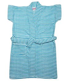 BUMZEE Striped Half Sleeves Bathrobe - Light Blue BUMZEE Striped Half Sleeves Bathrobe - Light Blue