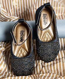 Little soles Satin Mary Jane With Hand Work - Blue Little soles Satin Mary Jane With Hand Work - Blue