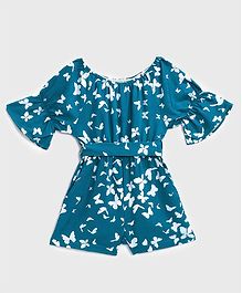 KIDSCRAFT Half Sleeves Butterfly Printed Jumpsuit - Blue KIDSCRAFT Half Sleeves Butterfly Printed Jumpsuit - Blue