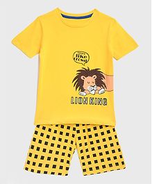 KIDSCRAFT Half Sleeves Lion Printed Night Suit - Yellow KIDSCRAFT Half Sleeves Lion Printed Night Suit - Yellow
