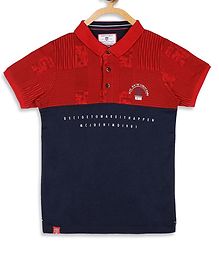 Monte Carlo Half Sleeves Text Print Tee - Red Monte Carlo Half Sleeves Text Print Tee - Red