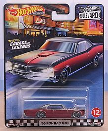Hot Wheels Die Cast Boulevard 66 Pontiac GTO Toy Car - Red