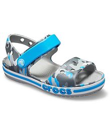 Crocs Bayaband Seasonal Graphic Sandals - Grey & Blue Crocs Bayaband Seasonal Graphic Sandals - Grey & Blue