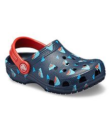 Crocs Classic Shark Design Clogs - Navy Blue Crocs Classic Shark Design Clogs - Navy Blue