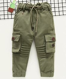 Noddy Solid Full Length Pants - Olive Green Noddy Solid Full Length Pants - Olive Green
