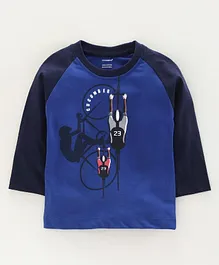 Cucumber Raglan Sleeves T-Shirt Cycle Print - Blue