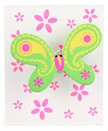 Butterfly Design Wooden Pencil Stand - Green