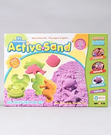 Ekta Toys Active Sand Set with Sea Animal Moulds - Purple