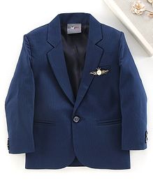 Dapper Dudes Full Sleeves Striped Blazer - Navy Blue Dapper Dudes Full Sleeves Striped Blazer - Navy Blue
