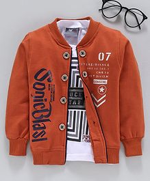 Dapper Dudes Printed Tee With Full Sleeves Jacket - Brown Dapper Dudes Printed Tee With Full Sleeves Jacket - Brown