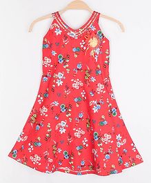 Peppermint Sleeveless Flower Print Dress - Red Peppermint Sleeveless Flower Print Dress - Red