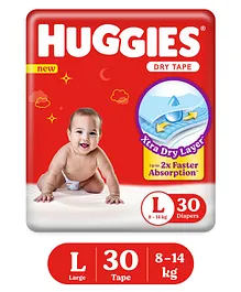 Huggies Dry Diapers Large Size - 30 Pieces