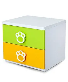 Alex Daisy Wooden Bedside Table Panda - Yellow And Green