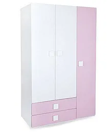 Alex Daisy Wooden Three Door And Two Drawer Wardrobe - Pink