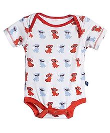 Kickee Pants Short Sleeve One Piece Puppy Print - White And Orange Kickee Pants Short Sleeve One Piece Puppy Print - White And Orange