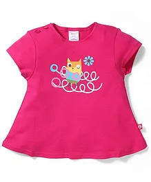 Zutano Cat Printed Top - Dark Pink Zutano Cat Printed Top - Dark Pink