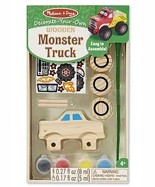 Melissa & Doug Wooden Monster Truck Decorating Set - Multicolor