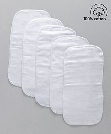 Babyhug Muslin Cotton Cloth Nappy Insert Pack Of 5 - White