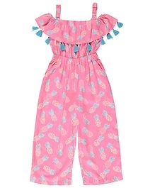 Budding Bees Half Sleeves Pineapple Printed Jumpsuit - Pink Budding Bees Half Sleeves Pineapple Printed Jumpsuit - Pink
