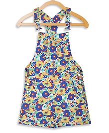 Elle Kids Sleeveless Colourful Flower Printed Dungaree - Multi Colour Elle Kids Sleeveless Colourful Flower Printed Dungaree - Multi Colour