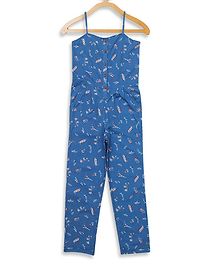 Elle Kids Sleeveless Ship Printed Jumpsuit - Blue Elle Kids Sleeveless Ship Printed Jumpsuit - Blue