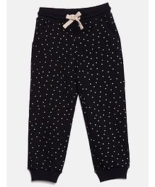 Elle Kids Polka Dot Print Track Pants - Black Elle Kids Polka Dot Print Track Pants - Black