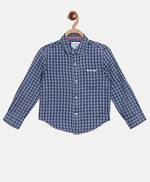 Blue Giraffe Full Sleeves Checkered Shirt - Blue Blue Giraffe Full Sleeves Checkered Shirt - Blue