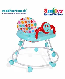 Mothertouch Smiely Round Walker With Toy Bar - White Blue