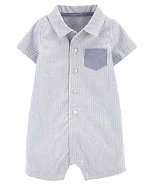 Carter's Oxford Striped Romper - Blue Carter's Oxford Striped Romper - Blue
