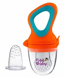 Beebaby Fresh Food Silicone Nibbler- Orange Blue