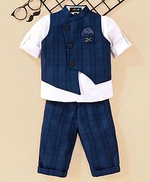 Robo Fry 3 Piece Check Party Suit - Blue White Robo Fry 3 Piece Check Party Suit - Blue White