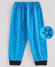 Ollypop Full Length Lounge Pant Star Print - Blue