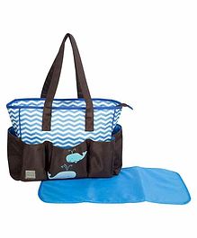 Mee Mee Diaper Bag with Changing Mat - Brown Blue