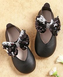 KIDLINGSS Sequined Bow Applique Bellies - Black KIDLINGSS Sequined Bow Applique Bellies - Black