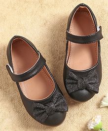 KIDLINGSS Glitter Bow Velcro Strap Bellies - Black KIDLINGSS Glitter Bow Velcro Strap Bellies - Black