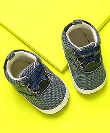 KIDLINGSS Lace Design Solid Booties - Blue KIDLINGSS Lace Design Solid Booties - Blue