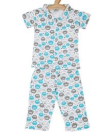 Earth Conscious Short Sleeves Printed Night Suit - Multicolor Earth Conscious Short Sleeves Printed Night Suit - Multicolor