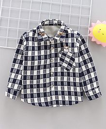 Awabox Full Sleeves Checkered Shirt - Navy Blue & Grey Awabox Full Sleeves Checkered Shirt - Navy Blue & Grey