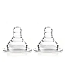 Babyhug Wide Neck Silicone Nipple Medium Flow - Pack of 2