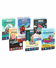 Funvention Build Your Own 3D Coloring & Puzzle Models Multicolor - Pack of 6