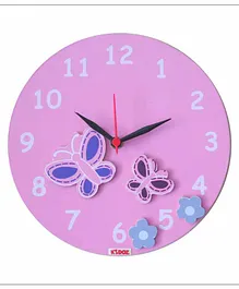 Kidoz Battery Operated  Butterfly Clock - Pink